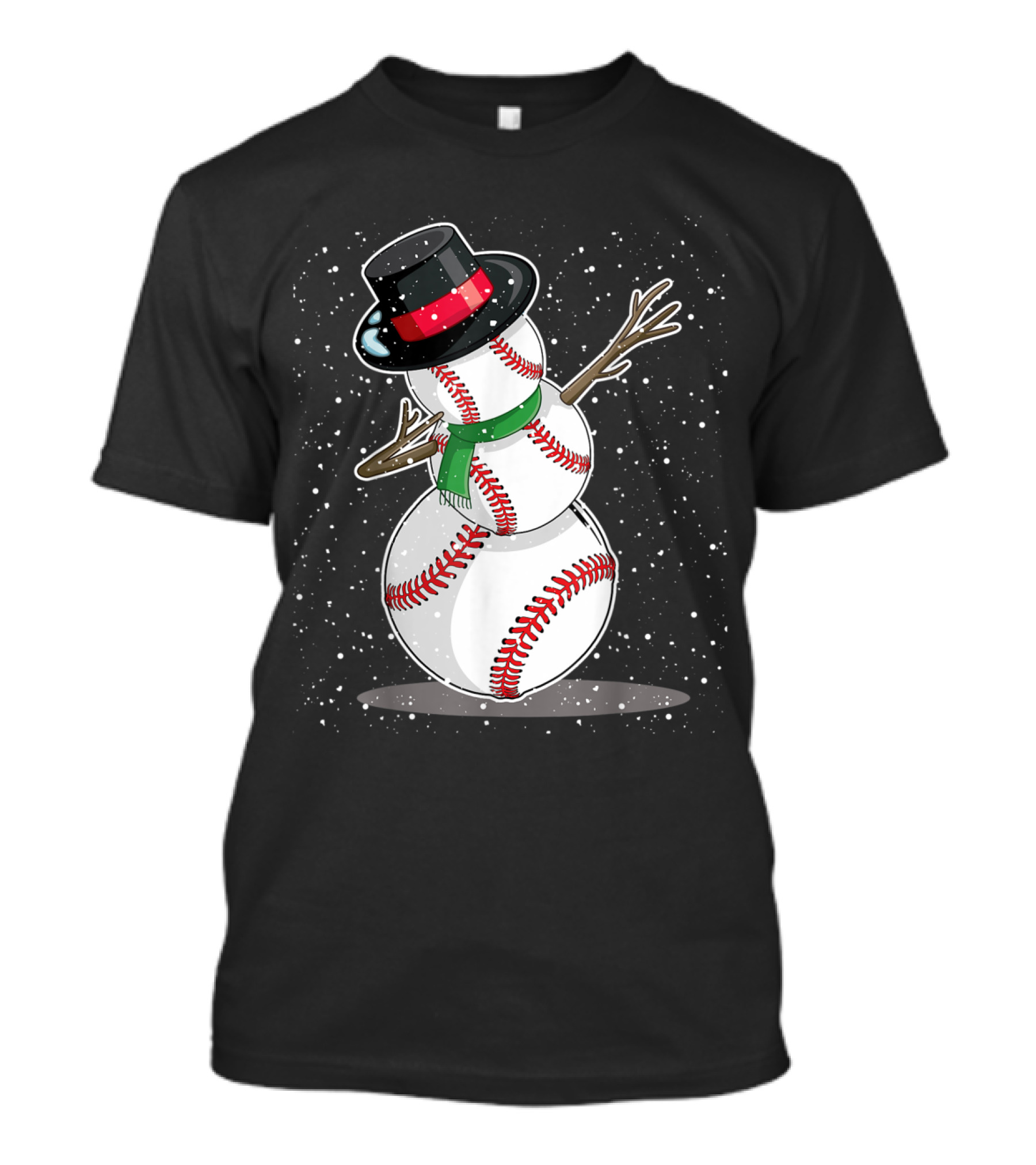 Christmas Snowman Baseball Dab Party T-Shirt