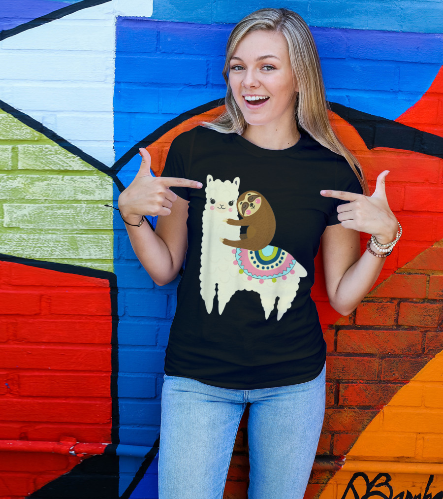 Cute Llama Alpaca And Sloth Best Friends T-Shirt
