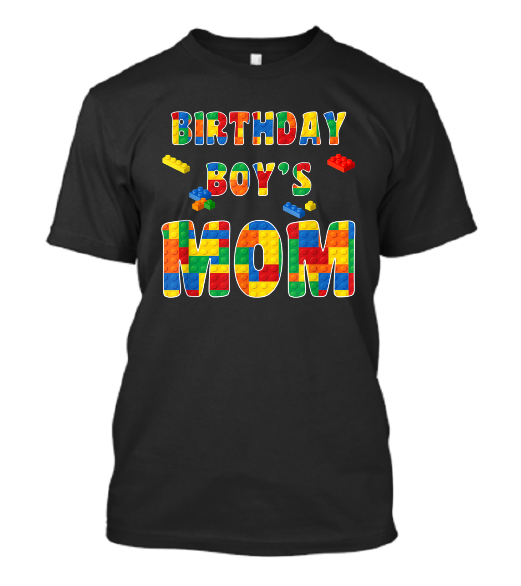Birthday Boy's Mom Colorful Building Blocks T-Shirt