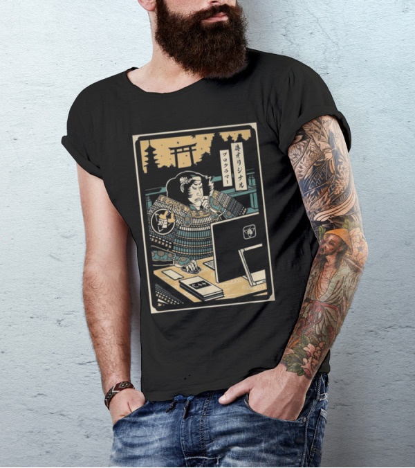 Cool PROGRAMMER SAMURAI NO.2 Computer Samurai Lover Vintage Japanese Ukiyo-e T-Shirt