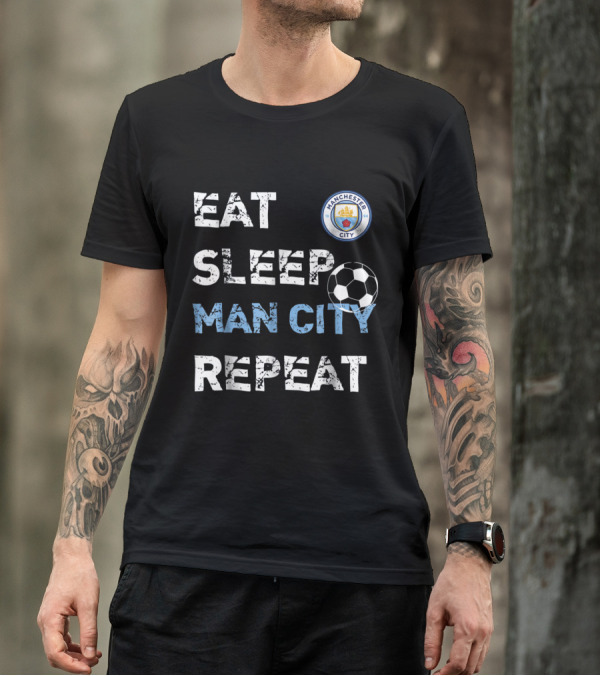 Eat Sleep Manchester City Football Repeat T-Shirt