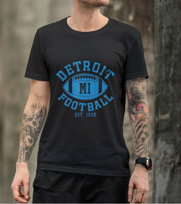 Detroit Football Vintage Michigan Est. 1929 T-Shirt