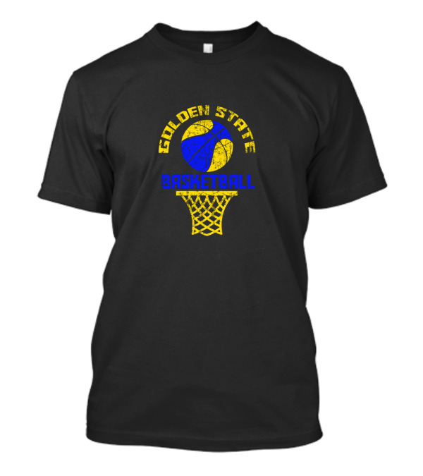 Golden State Distressed Basketball Team Fan Warrior Hoop T-Shirt