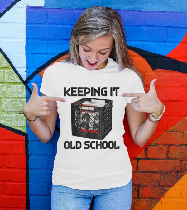 Keeping It Old School Music Record Vinyl Crate T-Shirt