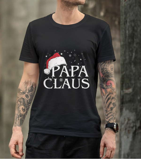 PAPA Claus Santa Hat Christmas Family Group Mens T-Shirt