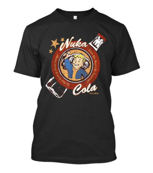 Nuka Cola Ice Cold Vault Boy Star Icon Fallout Gaming T-Shirt