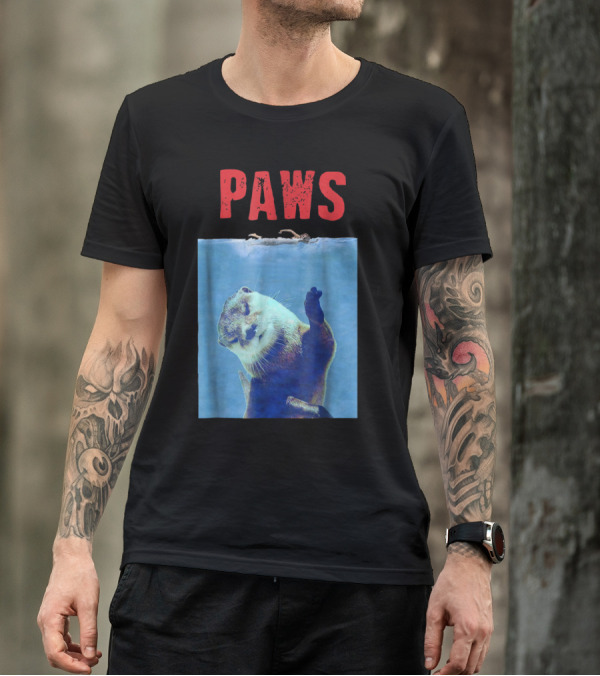 PAWS Otter In Water Funny T-Shirt