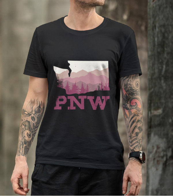 PNW Pacific Northwest Mountain And Forest T-Shirt