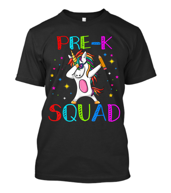 Pre-K Squad Teacher Unicorn Back To School Celebratory T-Shirt