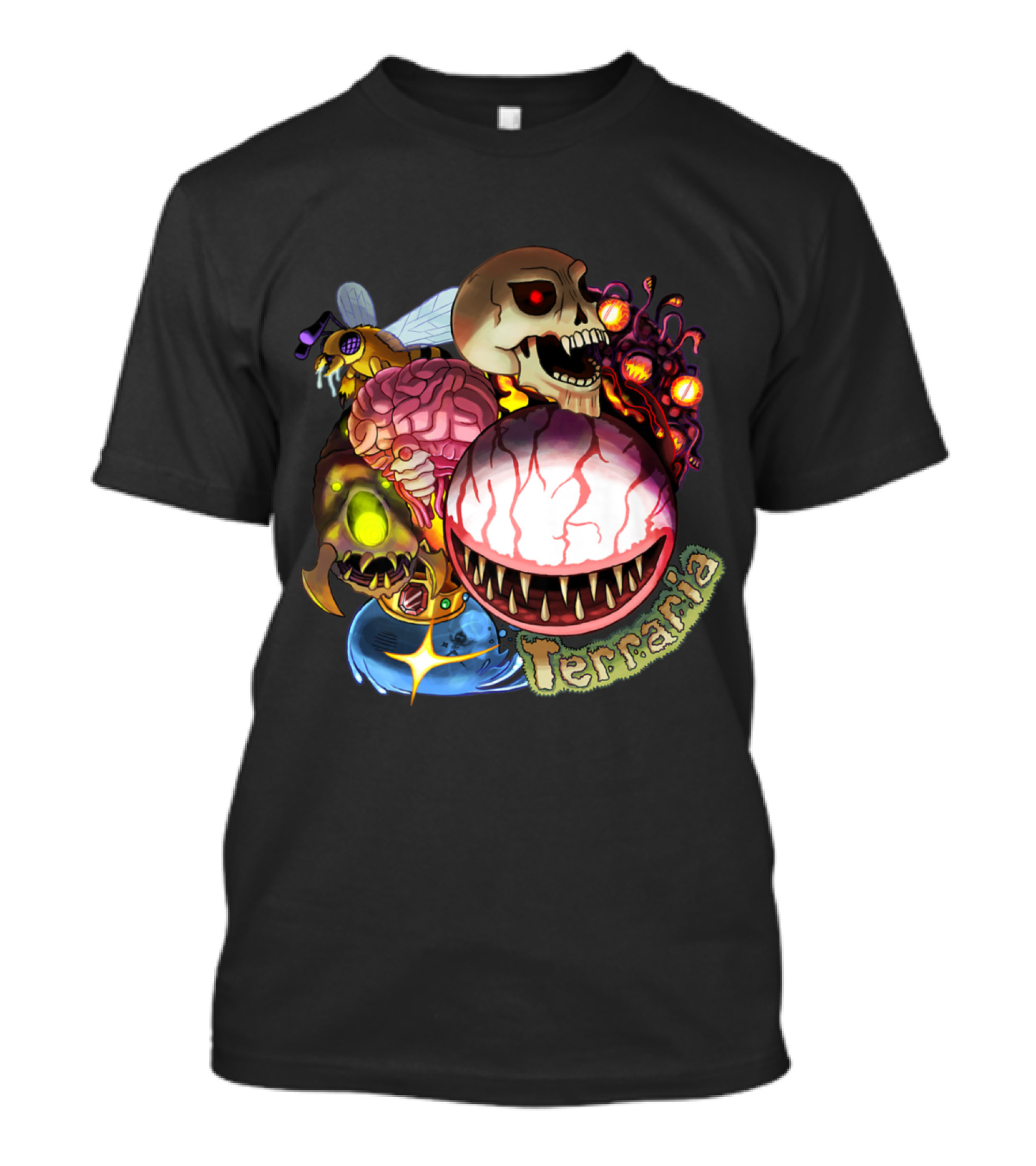 Terraria Boss Rush Skull Eye And Brain Monsters T-Shirt