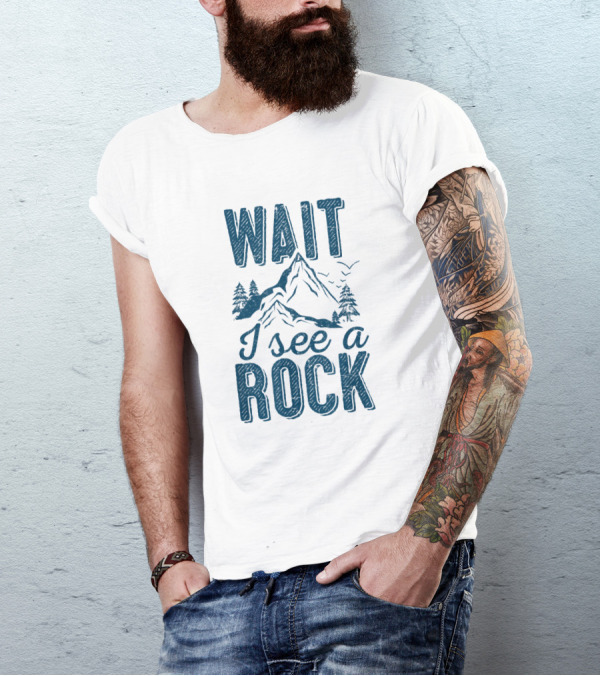 Wait I See A Rock Geology Geologist Mountains Trees Birds T-Shirt