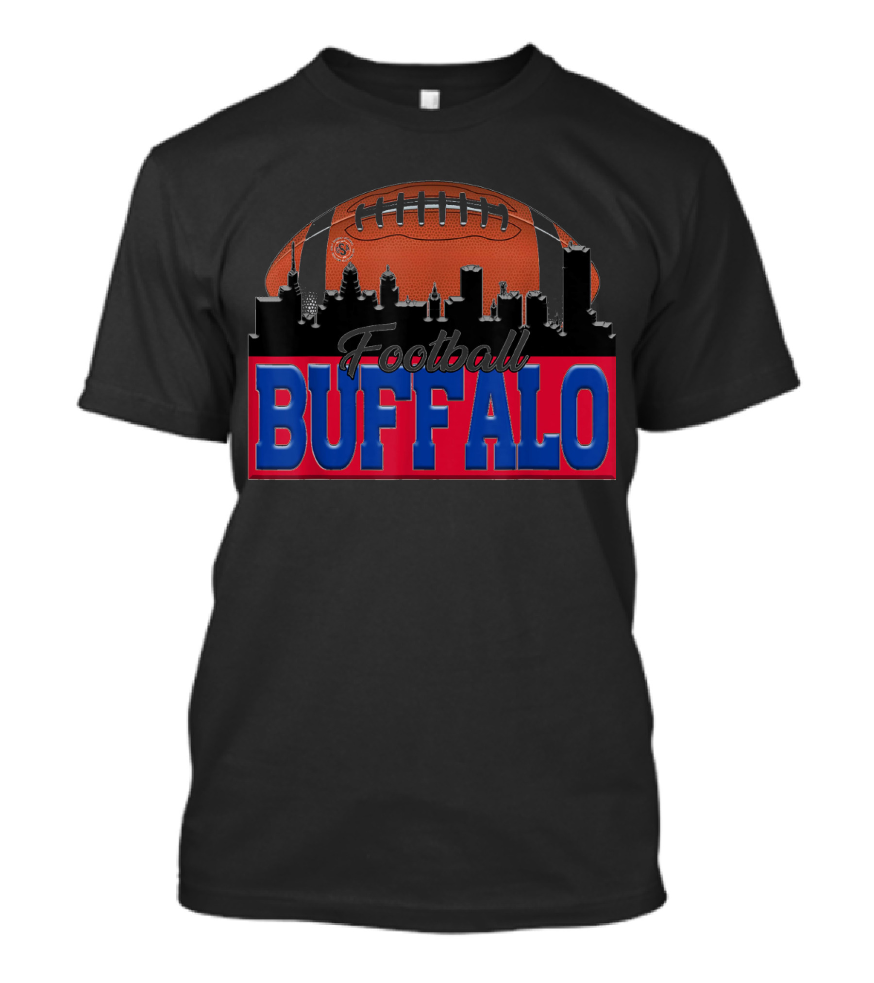Buffalo Football New York Skyline With Football And City T-Shirt