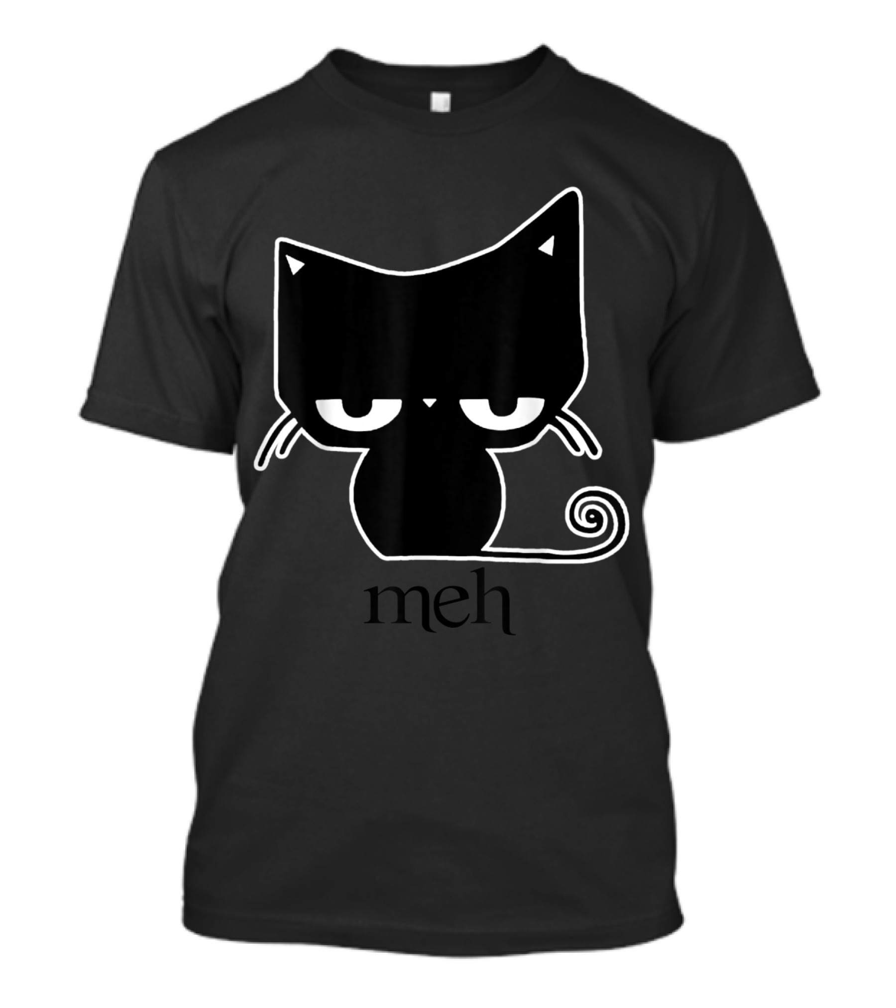 Meh Cat Funny Black Cat Meh T-Shirt