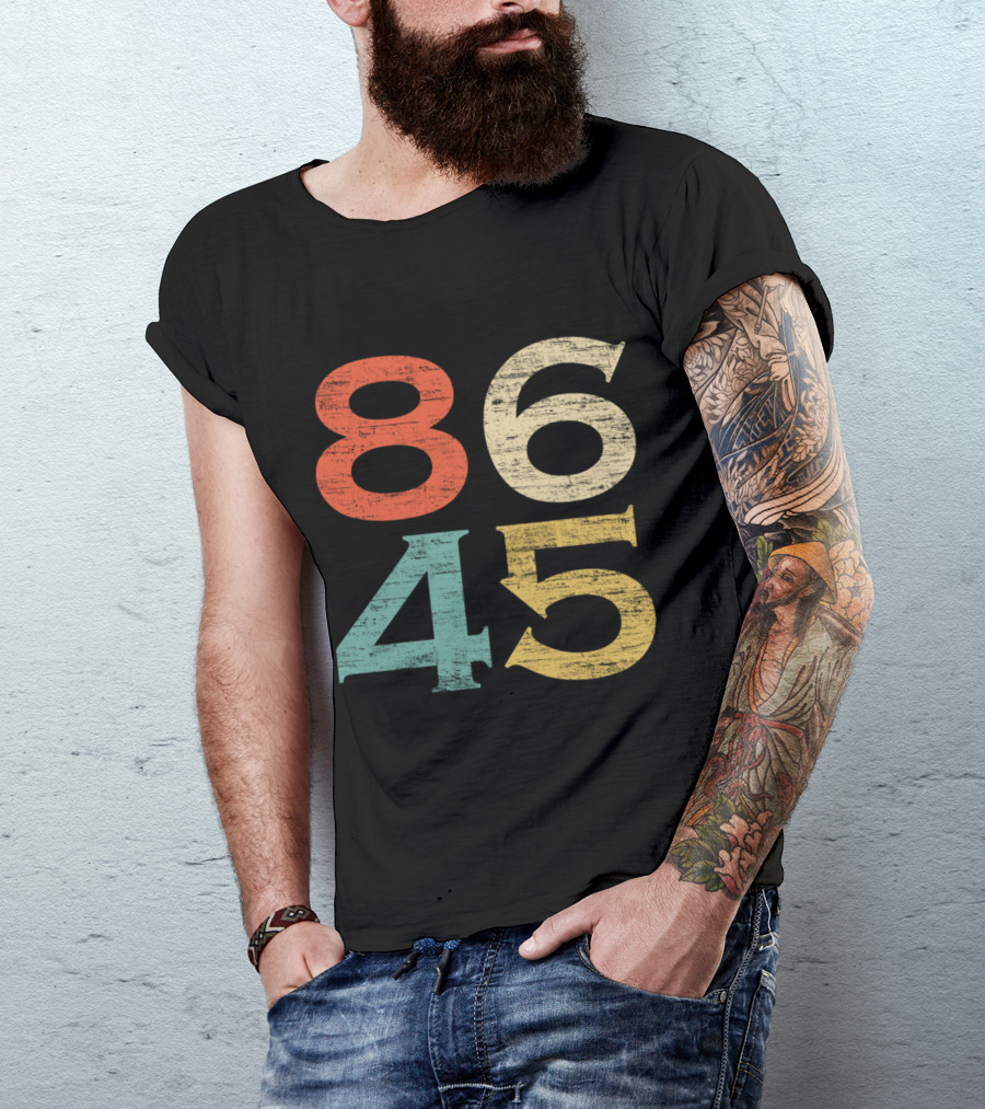 Classic Vintage Style 86 45 Anti Trump Retro Vintage Numbers T-Shirt