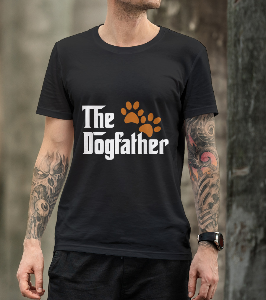 The DogFather Paw Print Cool Dog Dad T-Shirt