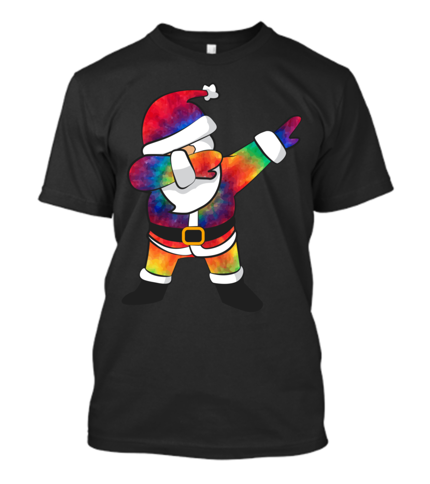 Dabbing Santa Tie Dye Christmas Dab Rainbow Santa Claus T-Shirt