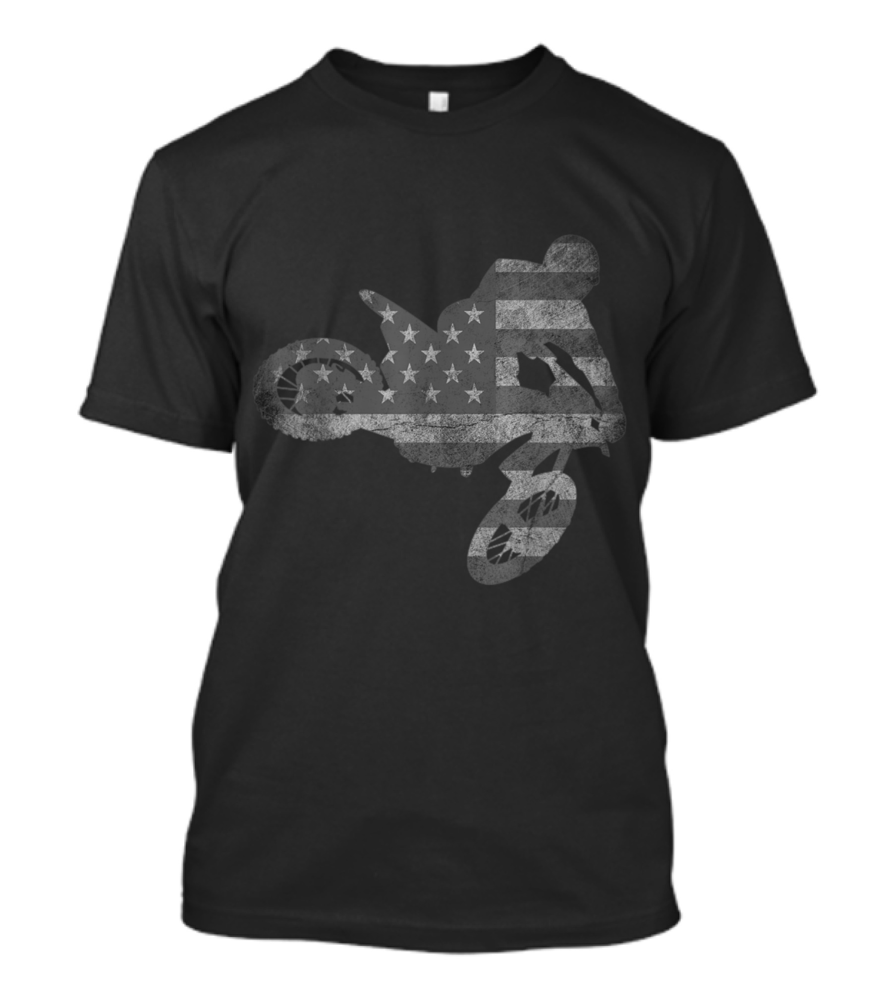 Dirt Bike American Flag Motocross Enduro USA Racing T-Shirt