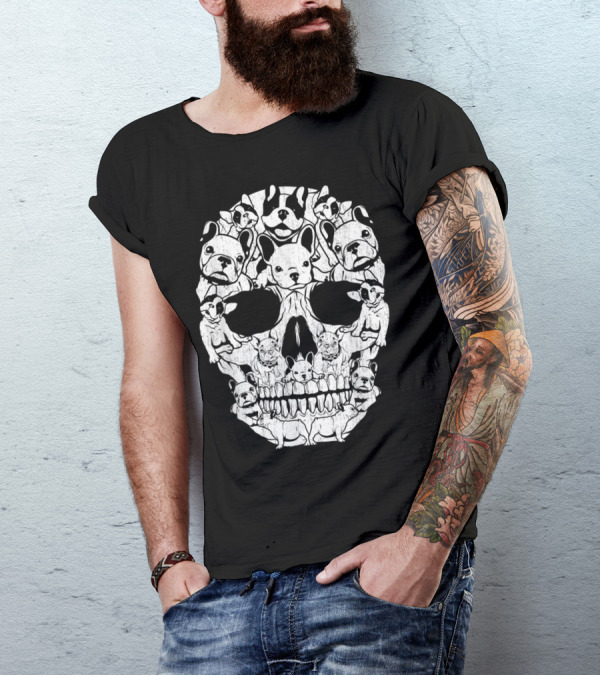 French Bulldog Skull Halloween T-Shirt