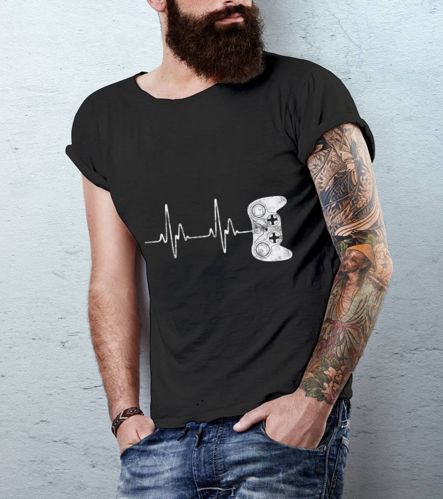 Gamer Heartbeat Video Game Controller Lover T-Shirt