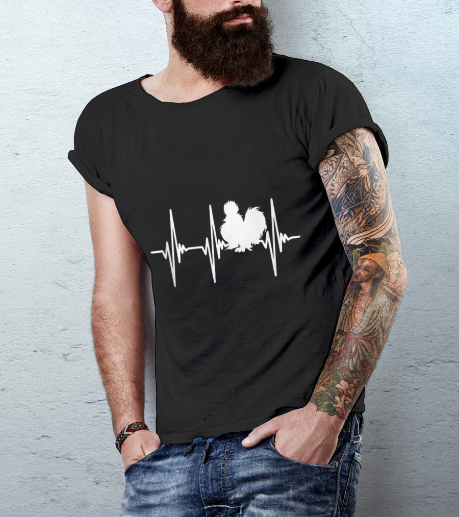 Silkie Chicken Heartbeat Funny Silkie Chicken Lover T-Shirt