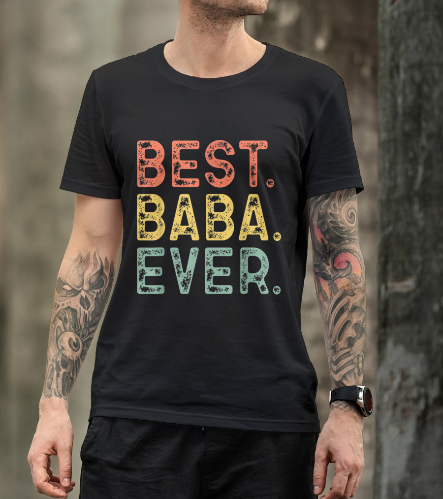 Best Baba Ever Funny Cool Retro Distressed Version T-Shirt