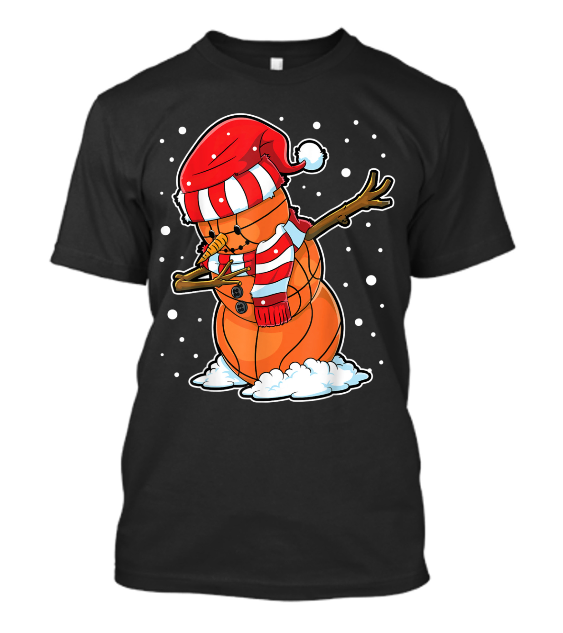 Dabbing Snowman Basketball Christmas Santa Boys Dab T-Shirt