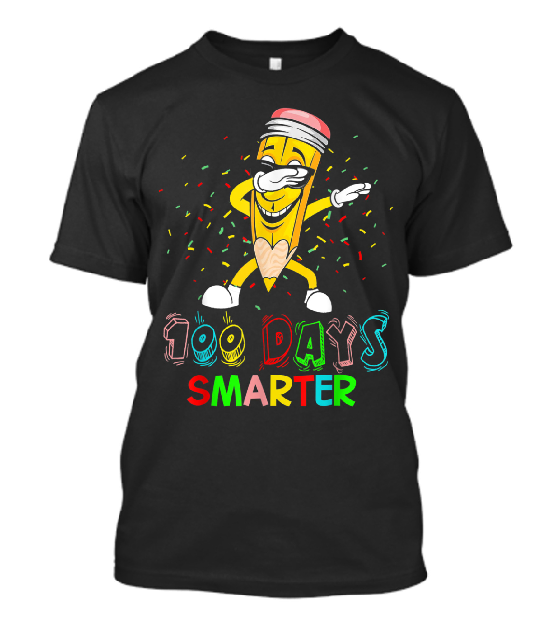 100 Days Smarter Dabbing Pencil Teacher Student T-Shirt