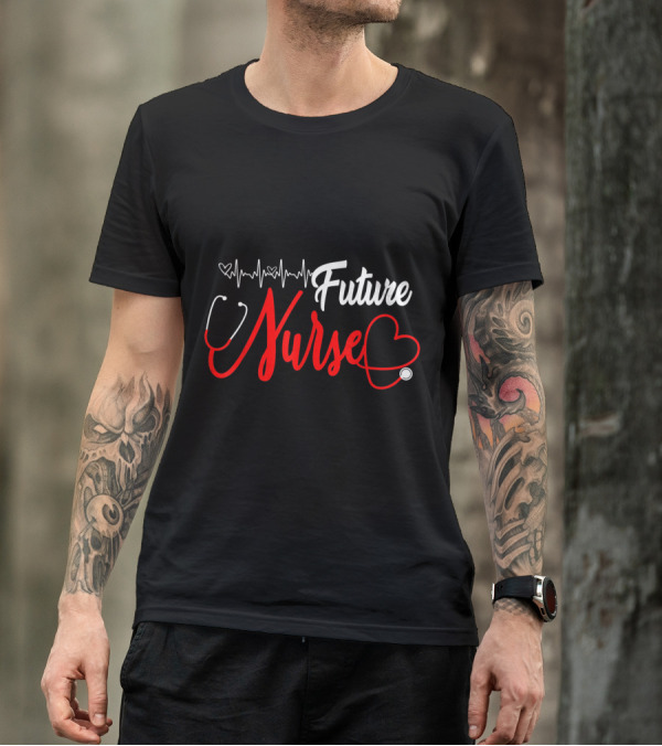 Future Nurse With Heartbeat And Stethoscope T-Shirt