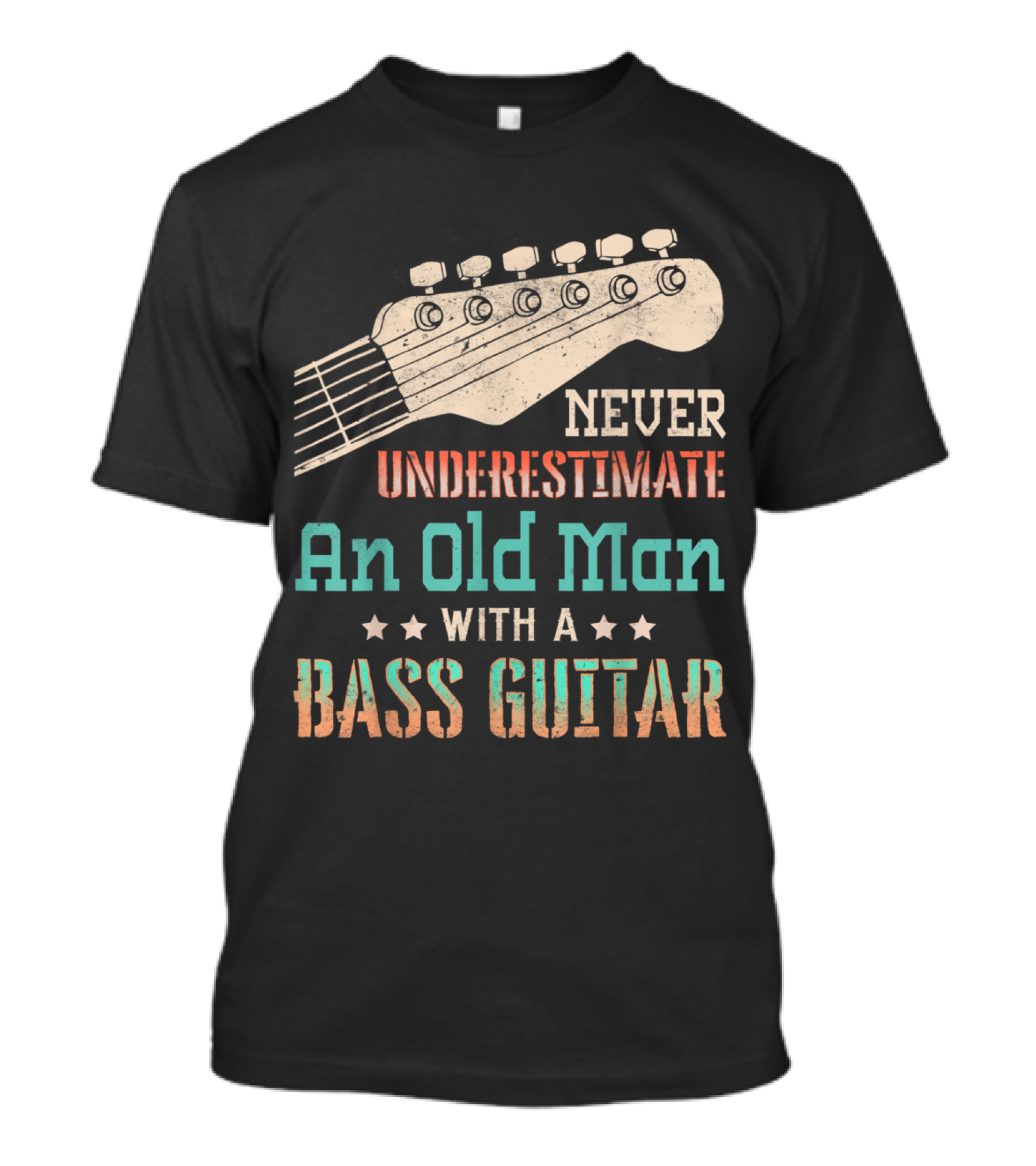 Never Underestimate An Old Man With A Bass Guitar T-Shirt