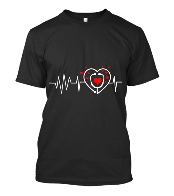 Love My Nurse Heartbeat Happy Valentines Day Nurses T-Shirt