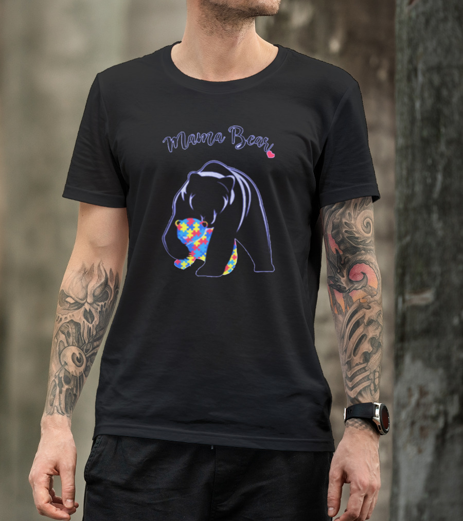 Mama Bear Autism Awareness Women's Fine Jersey T-Shirt