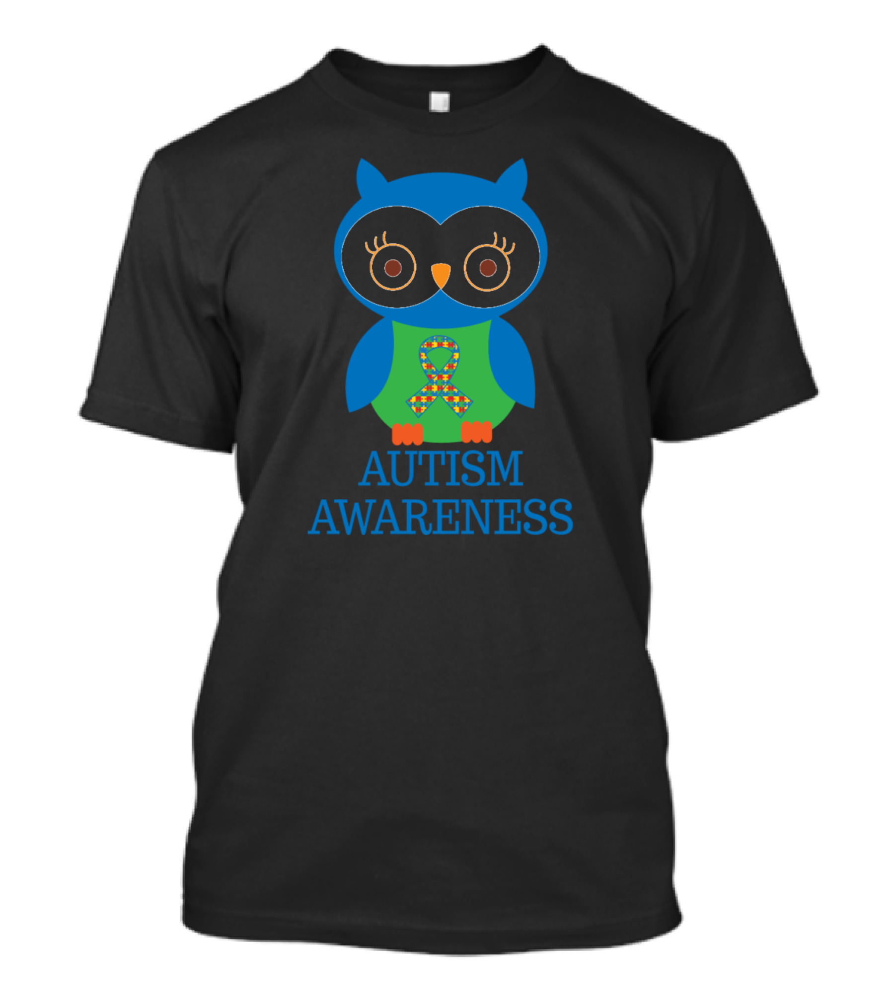 Autism Awareness Owl Ribbon Puzzle T-Shirt