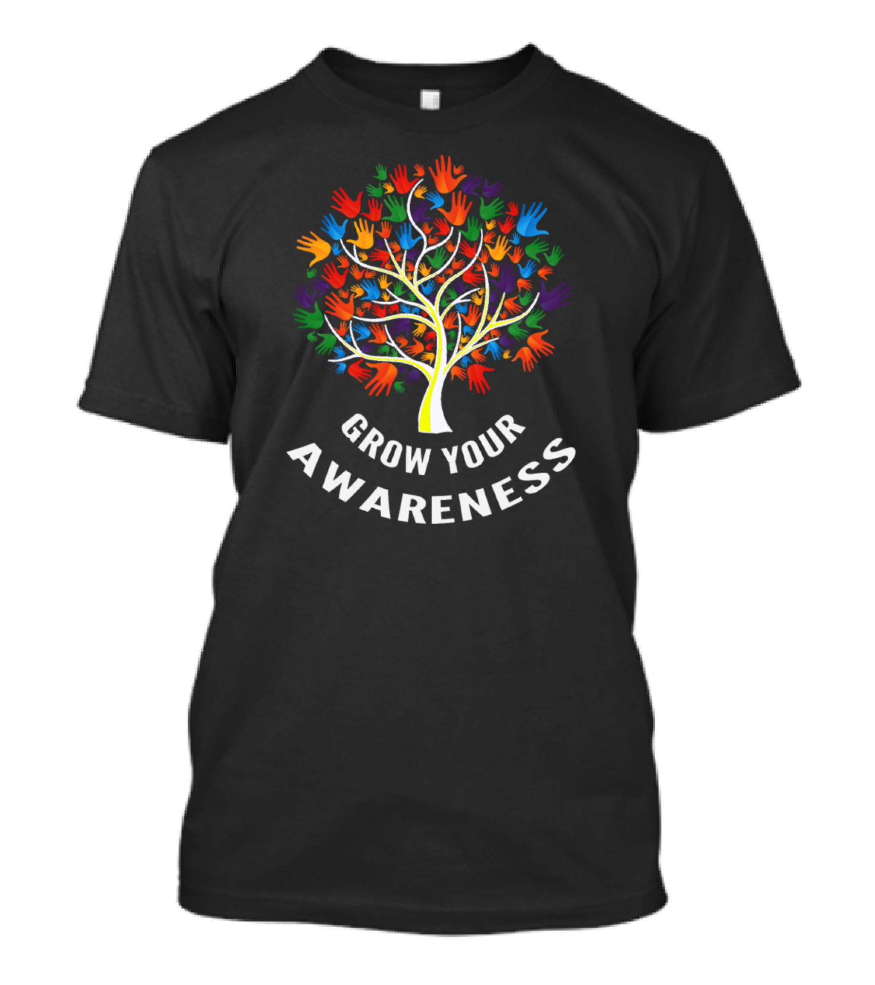 GROW YOUR AWARENESS Colorful Hand Tree Autism D 3 Men's T-Shirt
