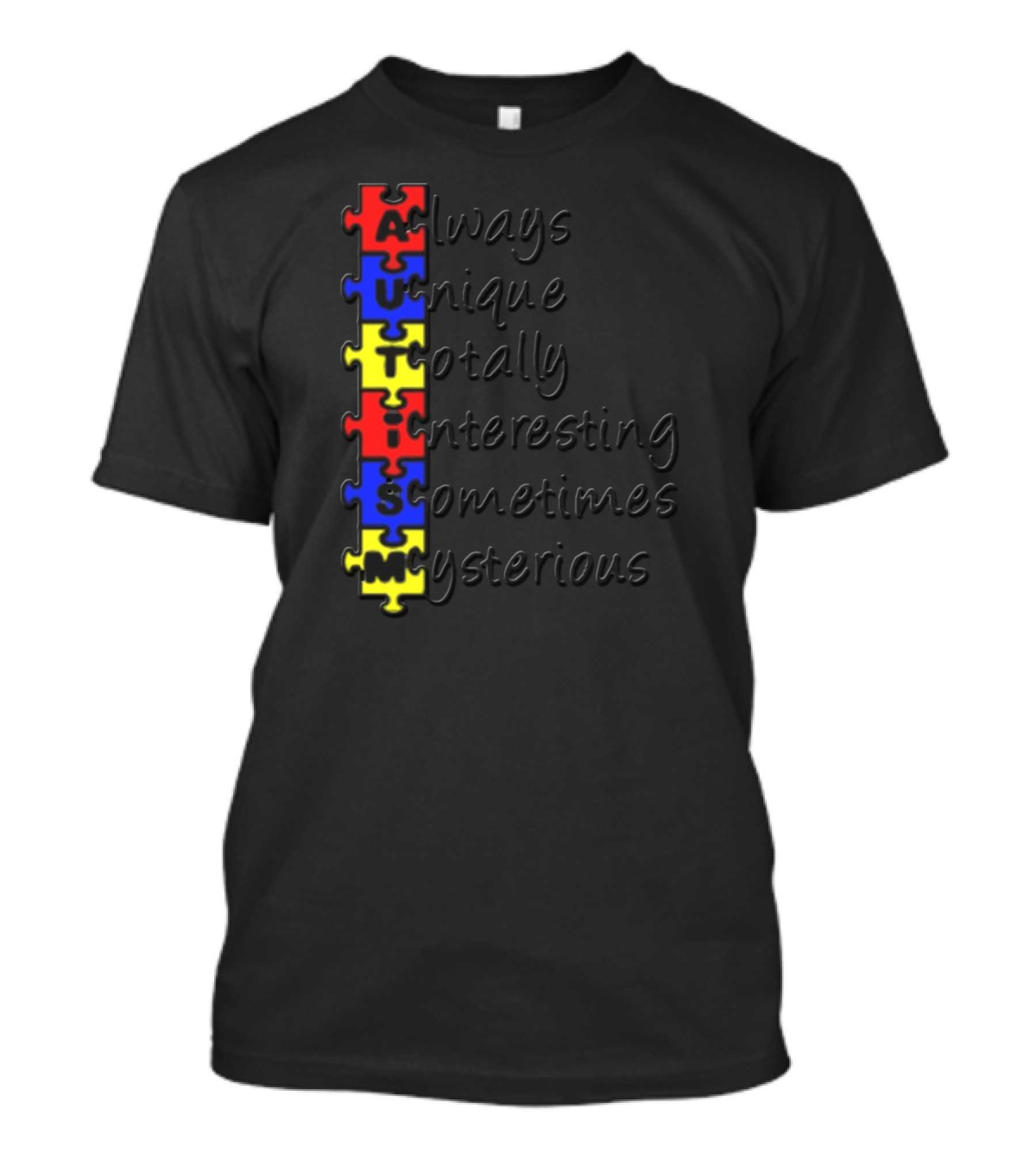 AUTISM DAD Always Unique Totally Interesting Sometimes Mysterious Acid Wash T-Shirt