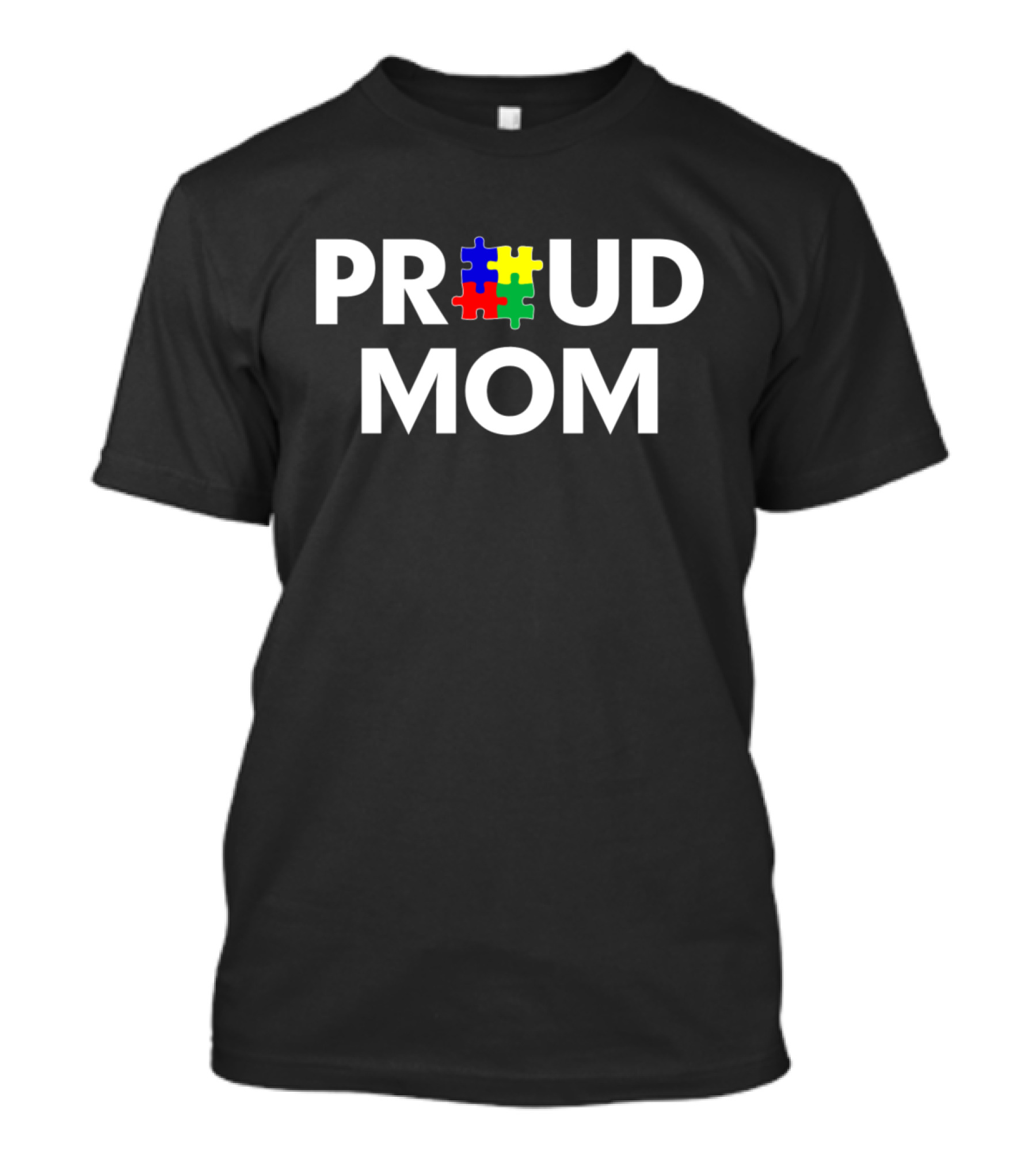 Proud Mom Autism Puzzle Piece Colors T-Shirt