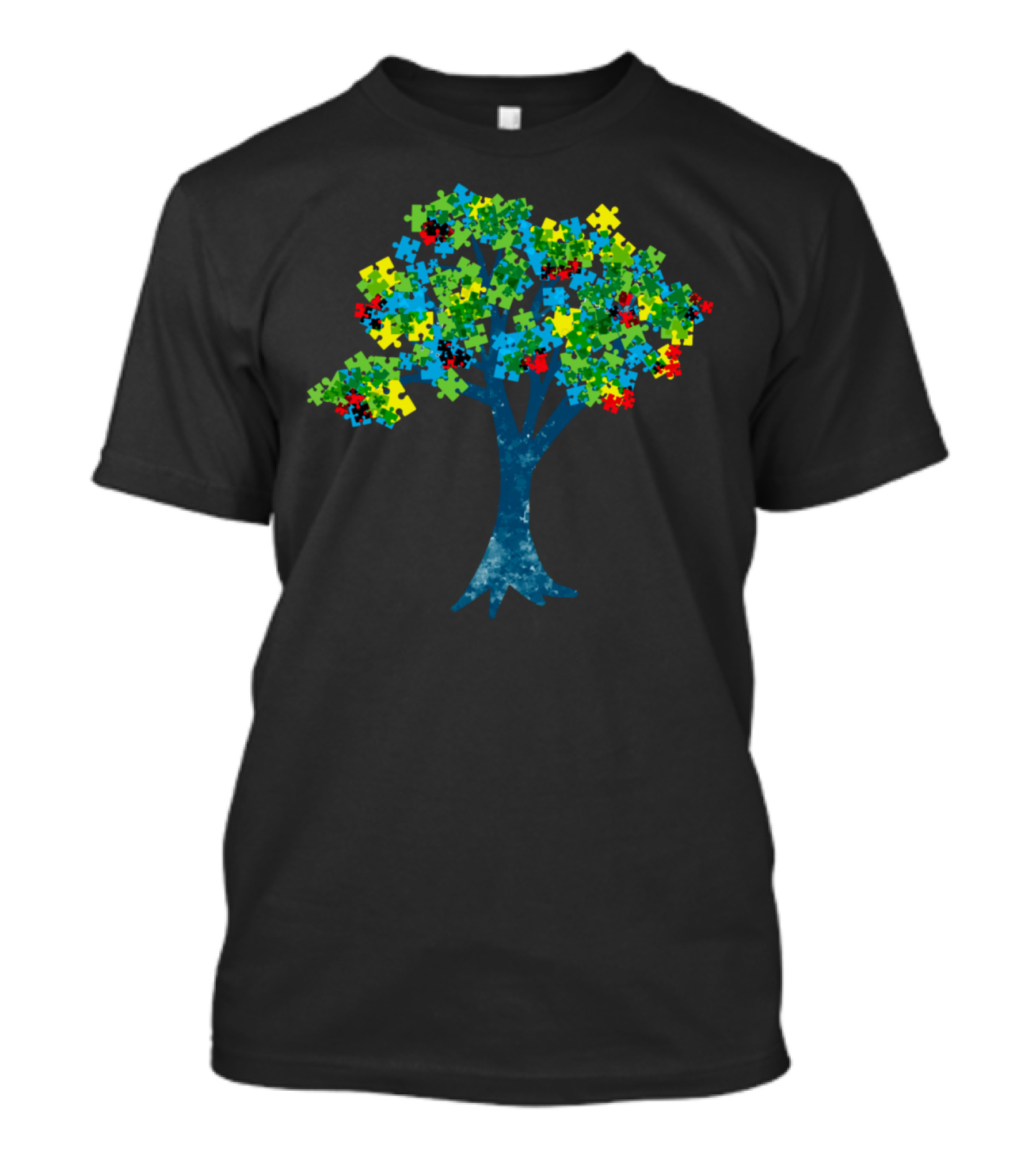 Blooming Tree Colorful Puzzle Pieces T-Shirt