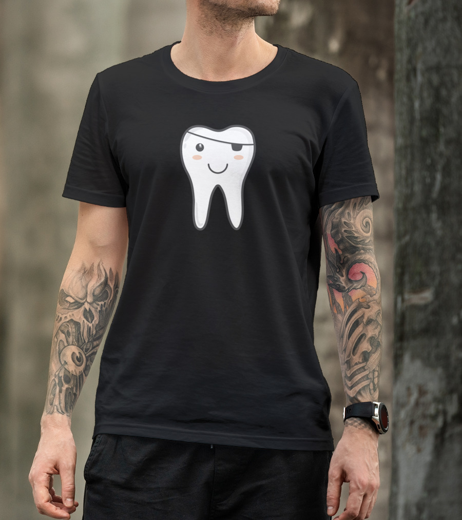 Dental Pirates Smiling Tooth With Eyepatch T-Shirt