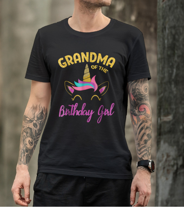 Grandma Of The Birthday Girl Unicorn T-Shirt