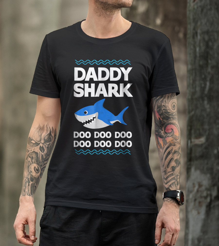 Daddy Shark Doo Doo Doo Doo Baby Mommy Kids Video T-Shirt