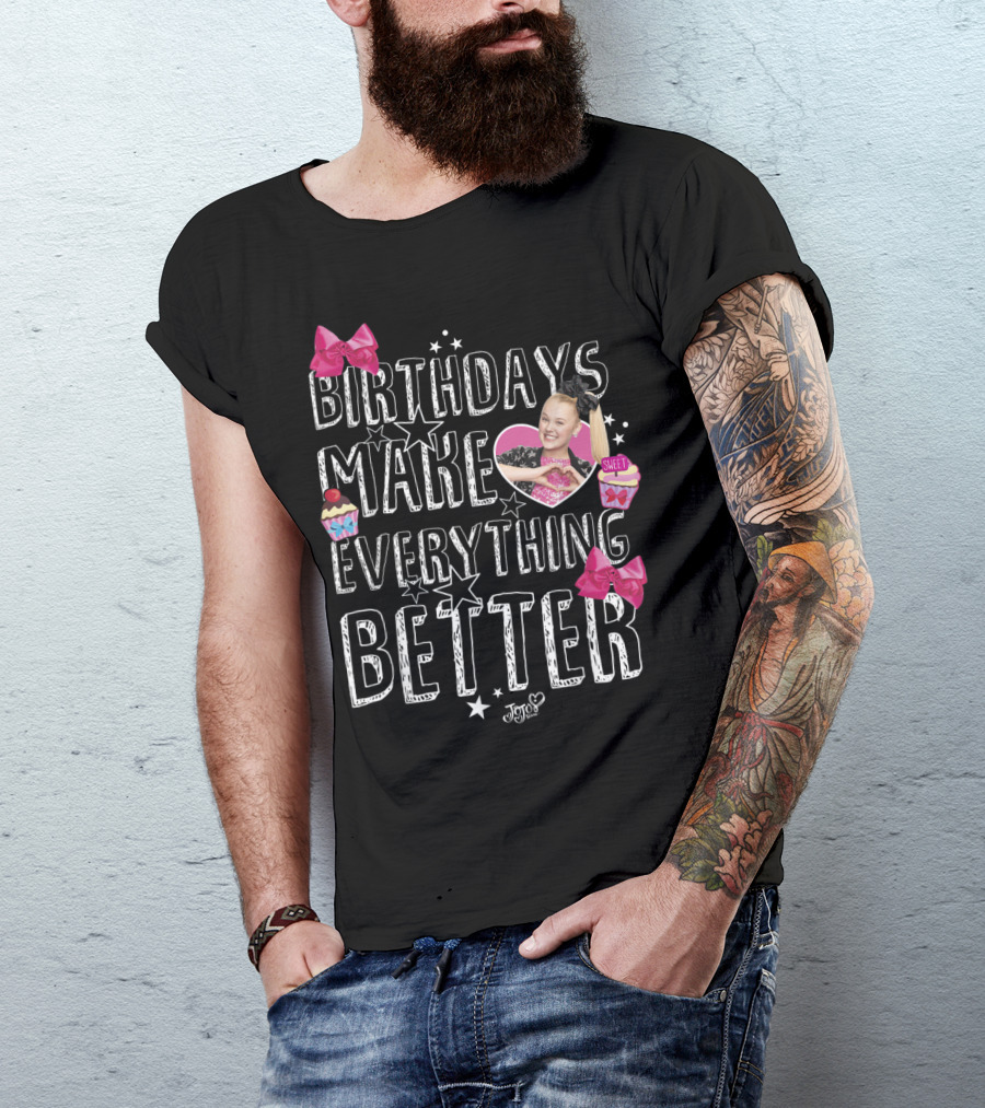 Nickelodeon JoJo Siwa Birthdays Make Everything Better Cupcake Bows T-Shirt