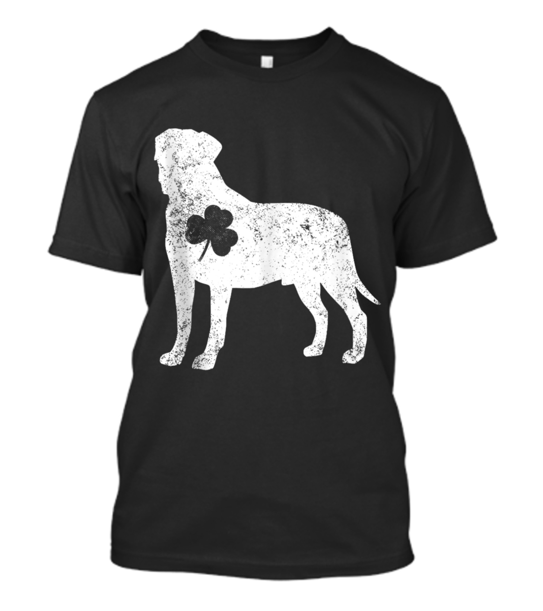 Bullmastiff With Irish Clover St Patrick's Day Dog T-Shirt