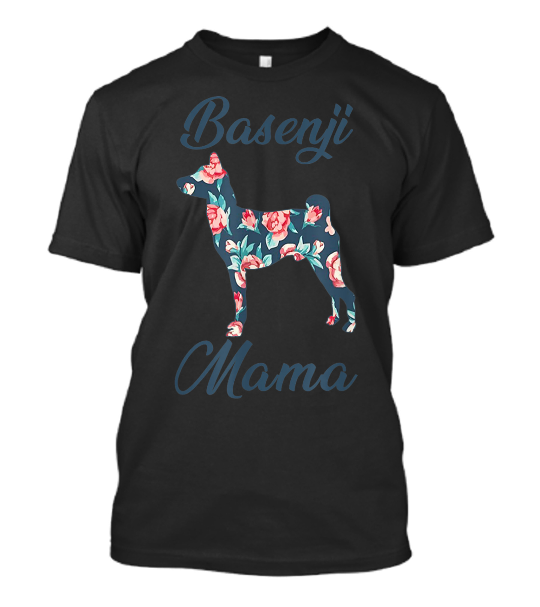 Basenji Mama Roses Flower T-Shirt