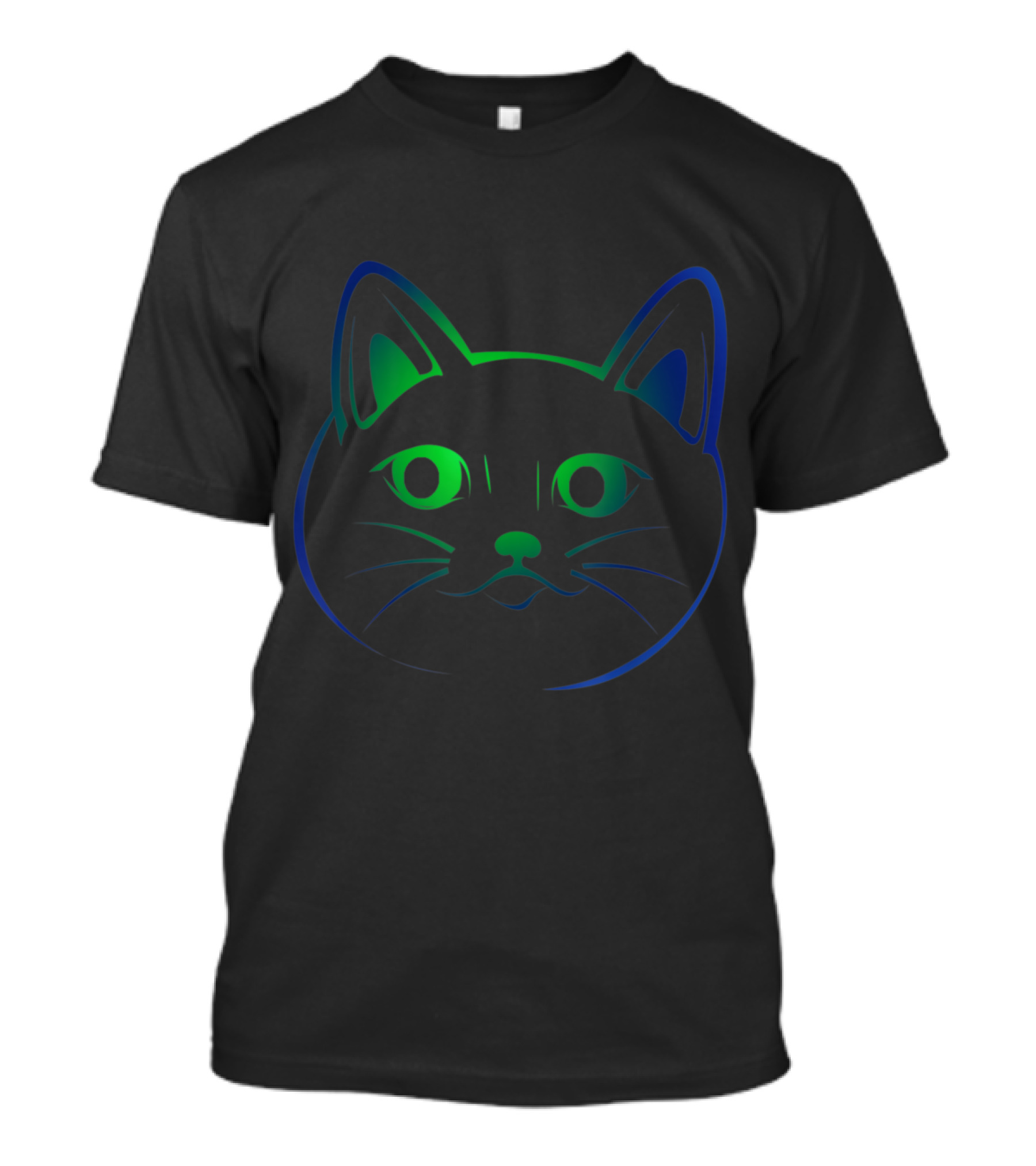 Cat Face Neon Gradient Vintage T-Shirt