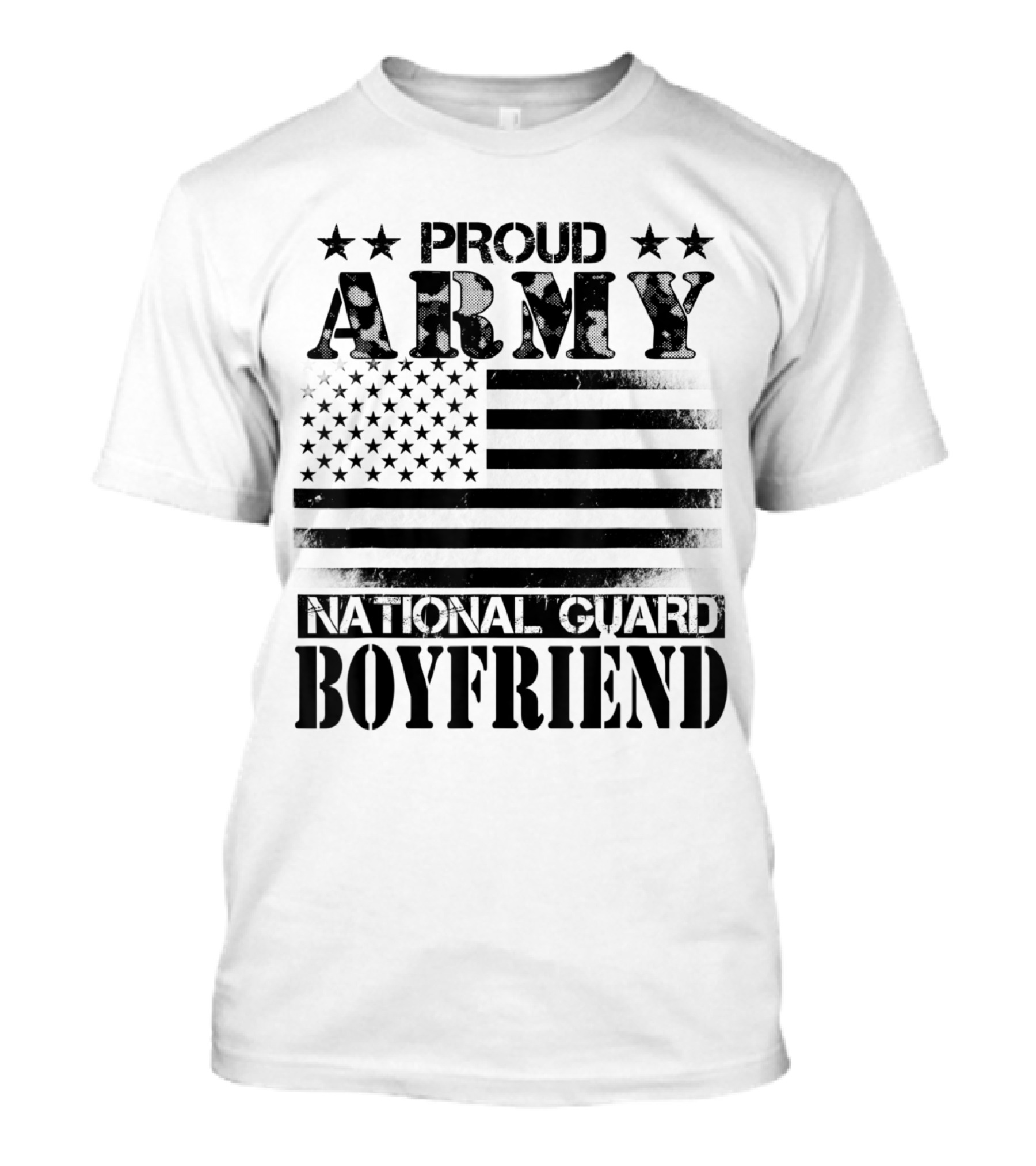 Proud Army National Guard Boyfriend USA Veteran Day Military T-Shirt