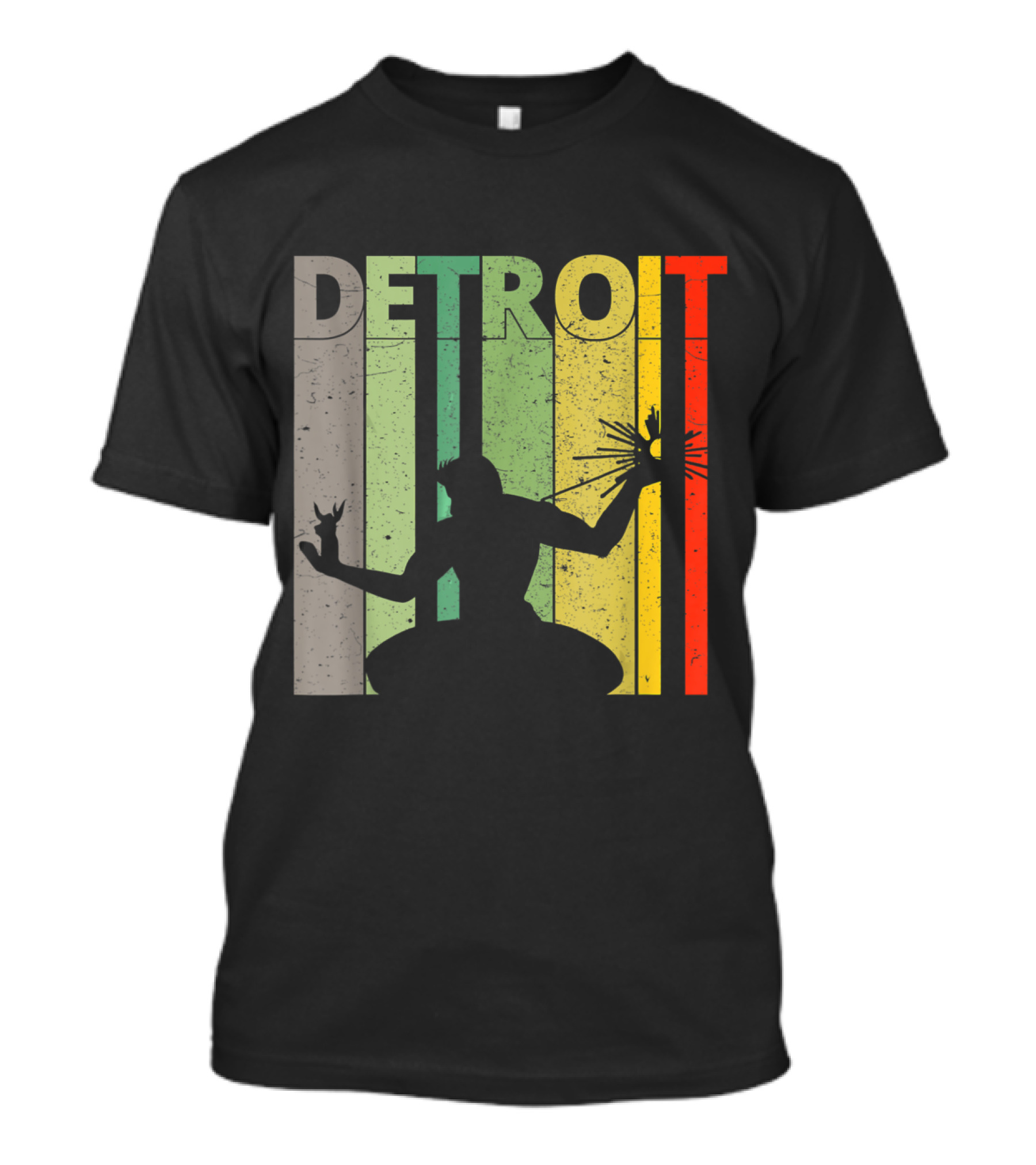 DETROIT Retro Vintage Spirit Multicolor T-Shirt