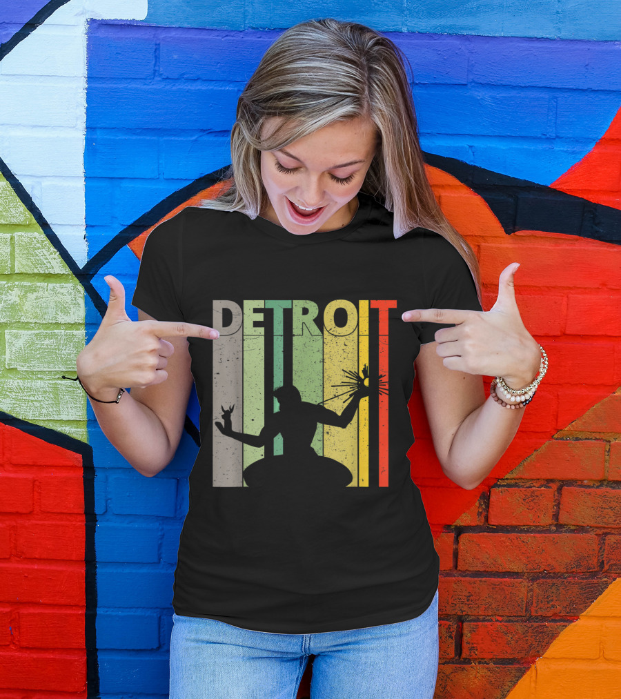DETROIT Retro Vintage Spirit Multicolor T-Shirt