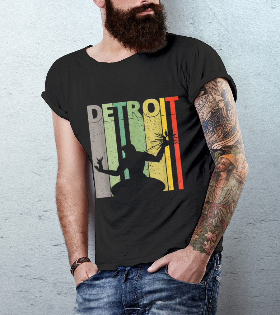 DETROIT Retro Vintage Spirit Multicolor T-Shirt