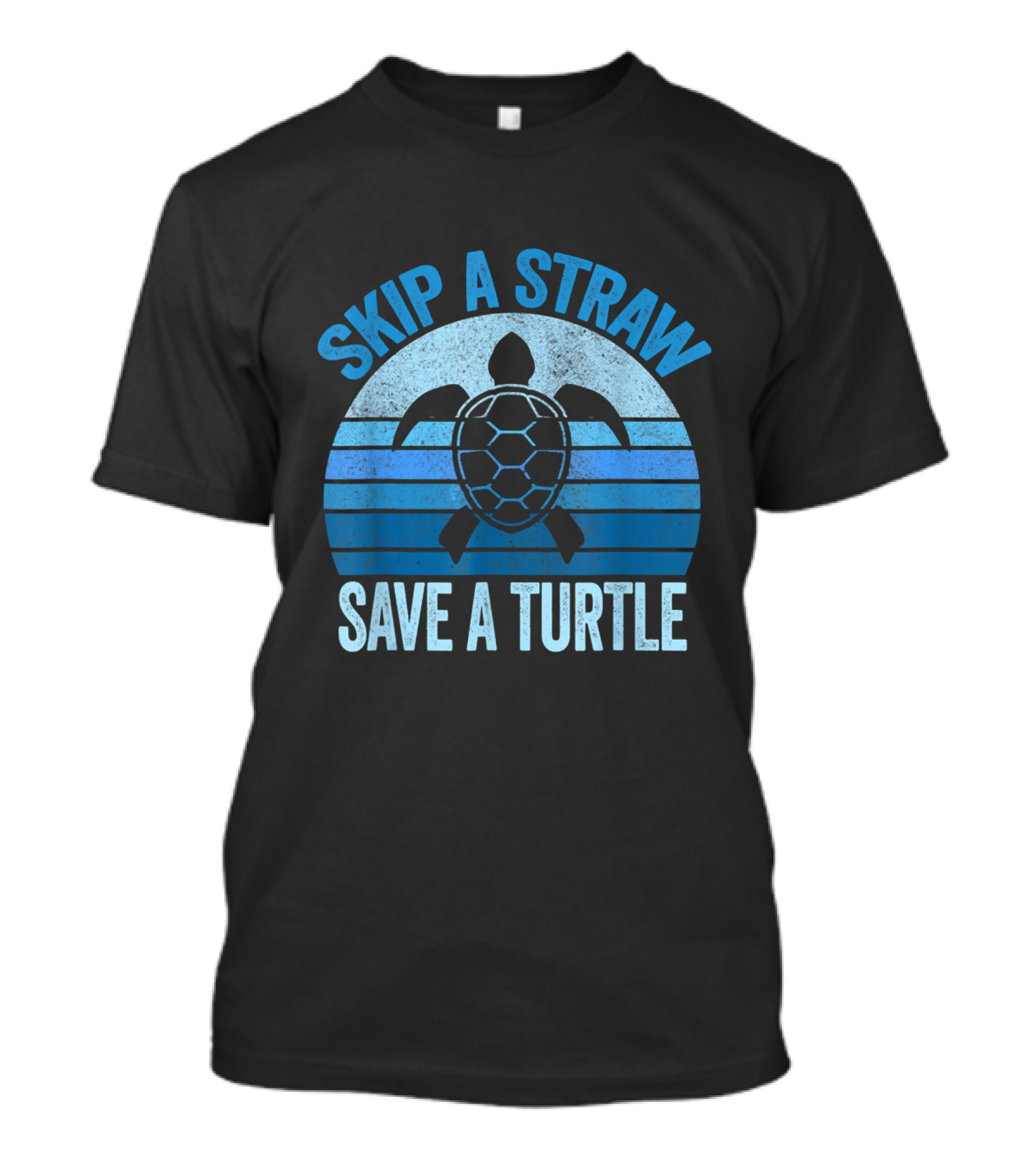 Skip A Straw Save A Turtle Vintage Retro Style Save The Turtles T-Shirt