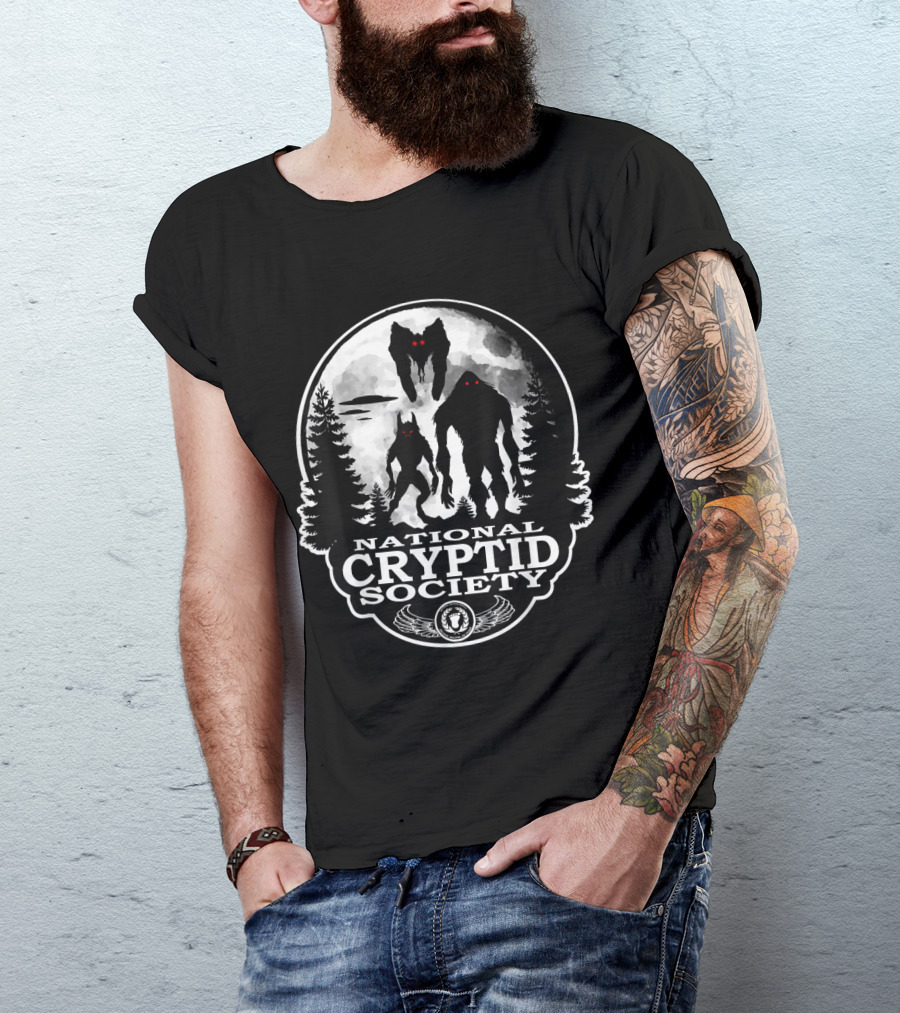 Bigfoot Dogman Mothman UFO National Cryptid Society T-Shirt