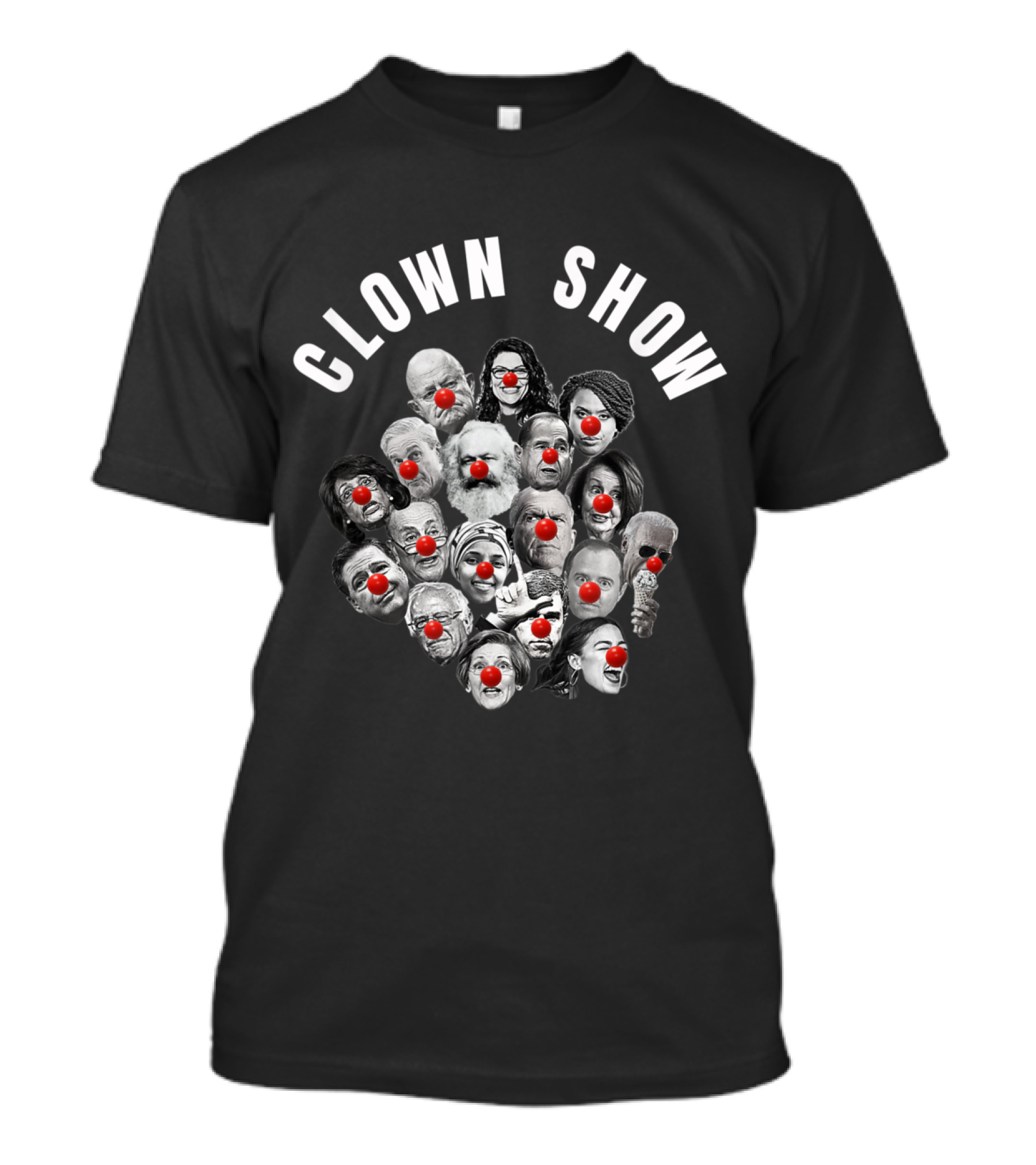 CLOWN SHOW Red Nose Faces Collection T-Shirt